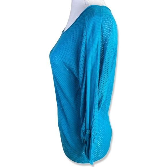 ⭐️H&M Divided Mesh Eyelet Half Sleeve Pullover Sweater - Picture 4 of 8